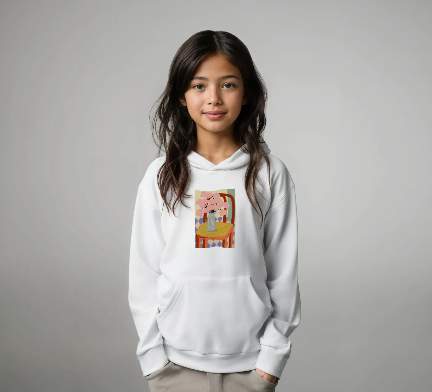 Flowers On A Chair kids hoodie by Sandra Poliakov