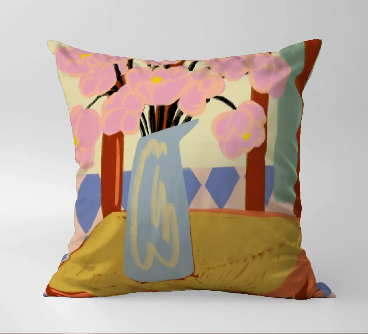 Flowers On A Chair Kissen von Sandra Poliakov