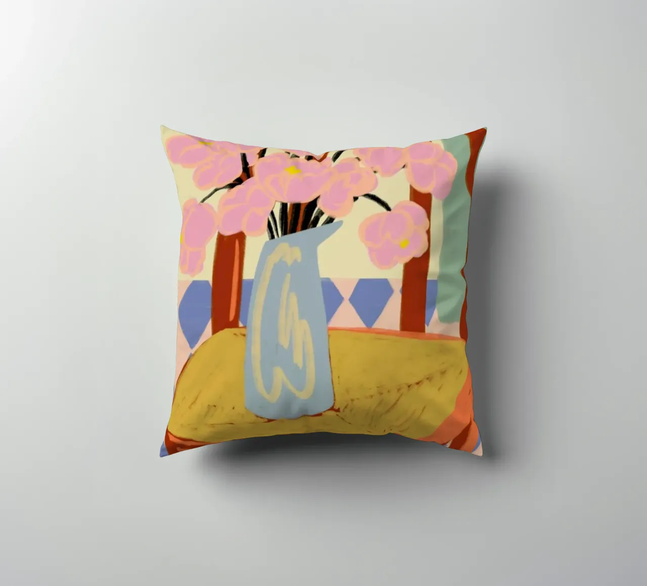 Flowers On A Chair Kissen von Sandra Poliakov