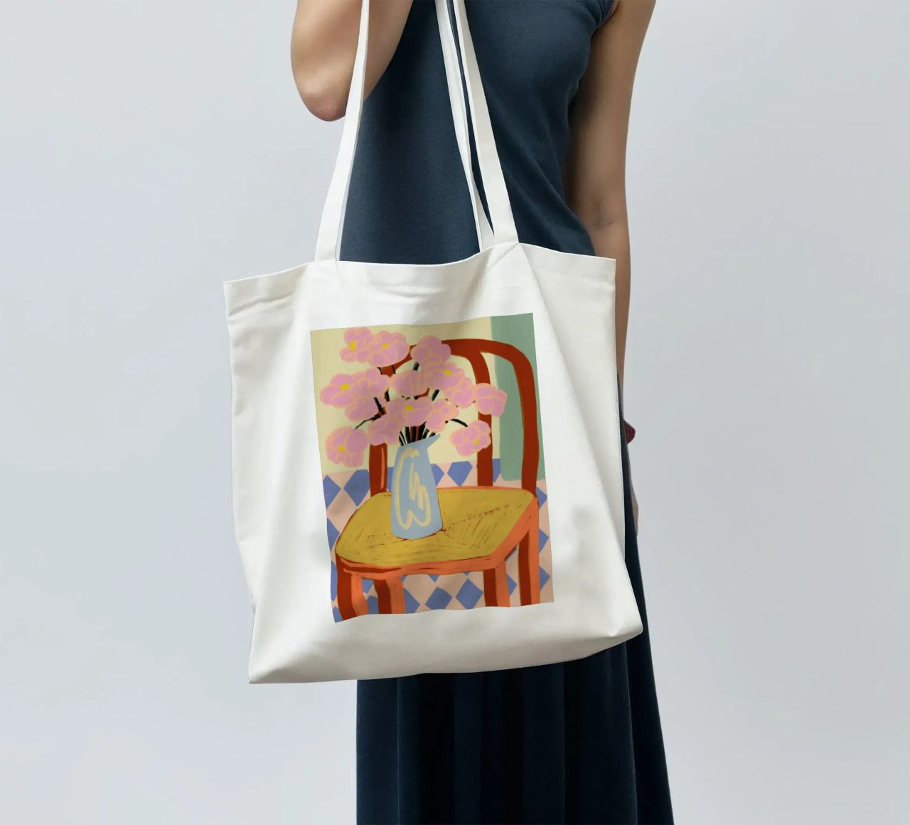 Flowers On A Chair tote bag by Sandra Poliakov