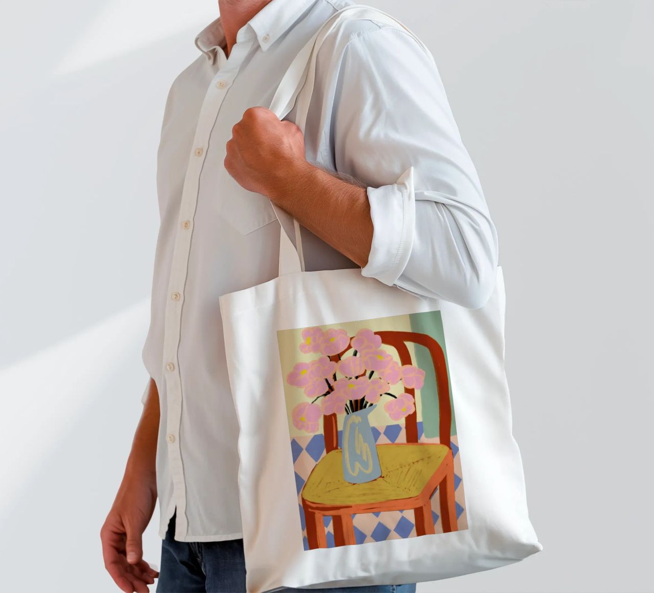 Flowers On A Chair tote bag by Sandra Poliakov