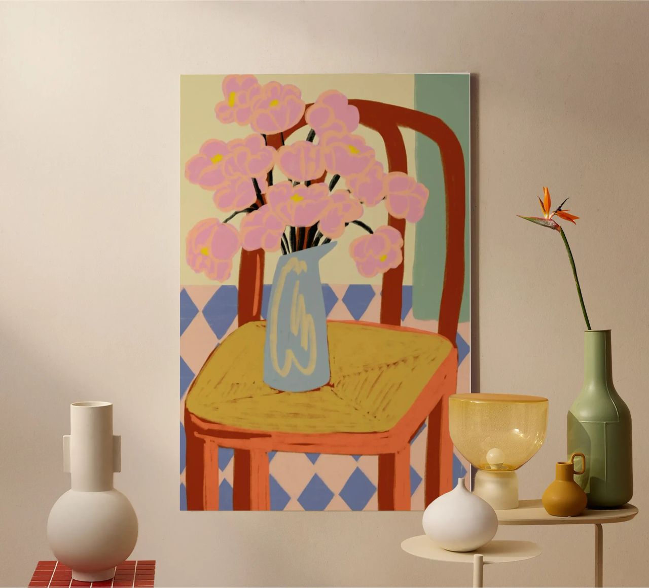 Flowers On A Chair tela da Sandra Poliakov
