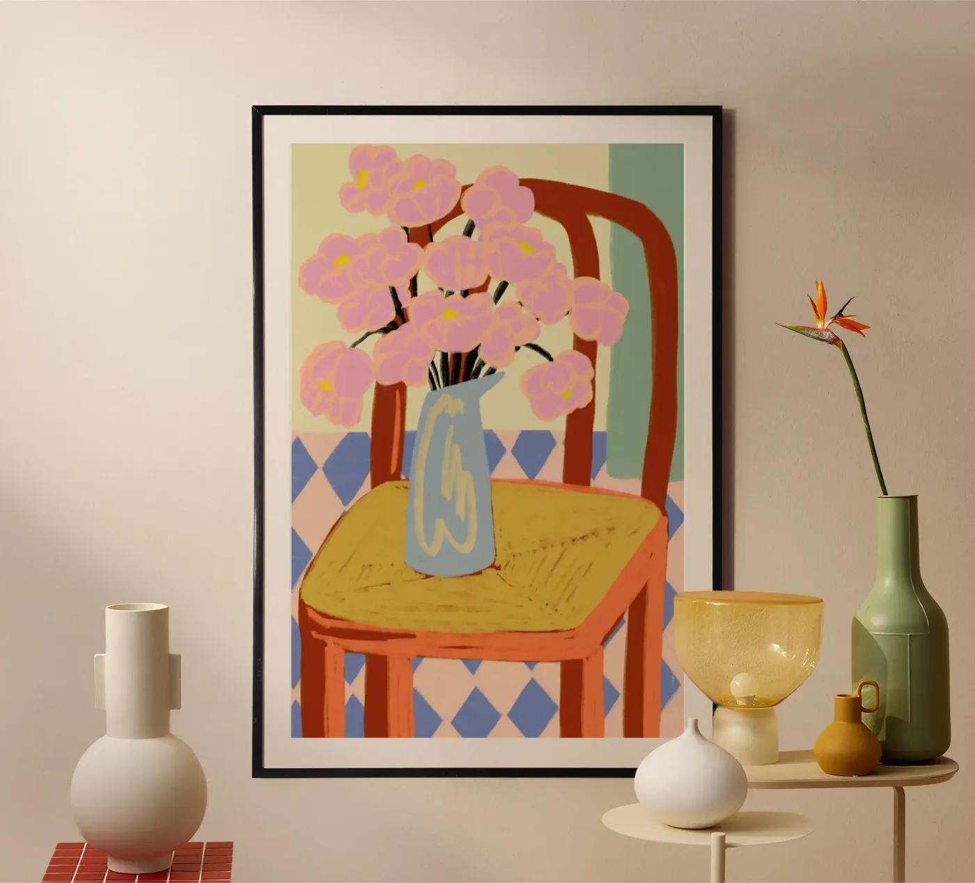 Flowers On A Chair Poster von Sandra Poliakov