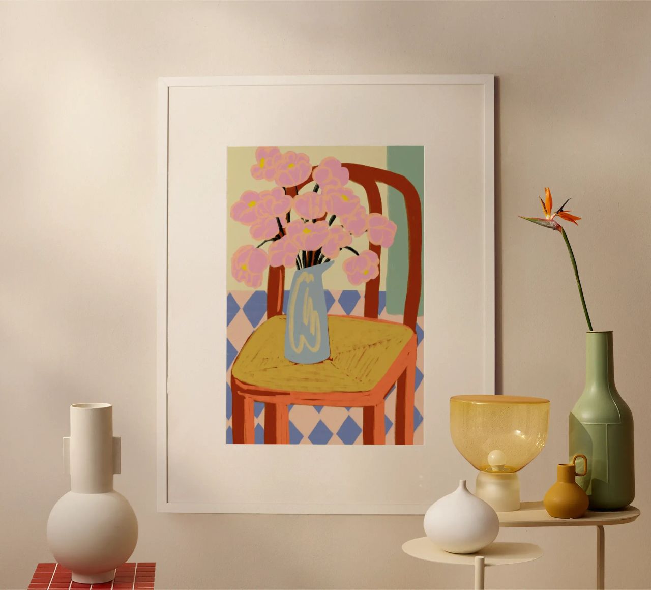 Flowers On A Chair Poster von Sandra Poliakov