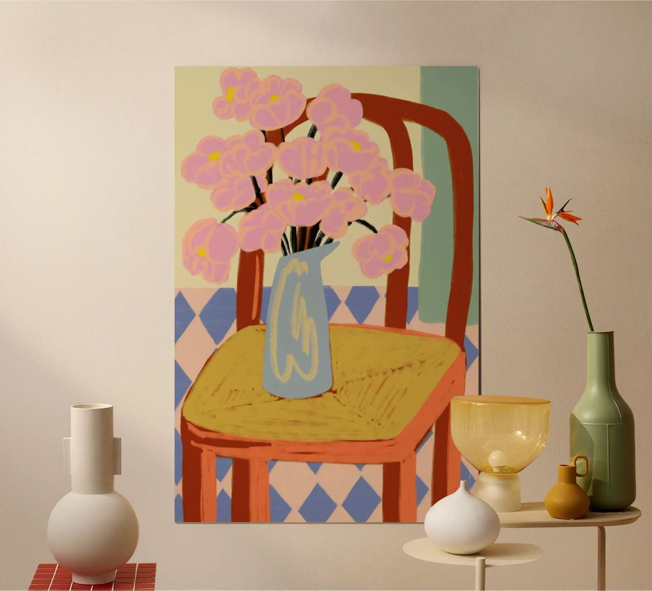 Flowers On A Chair Poster von Sandra Poliakov