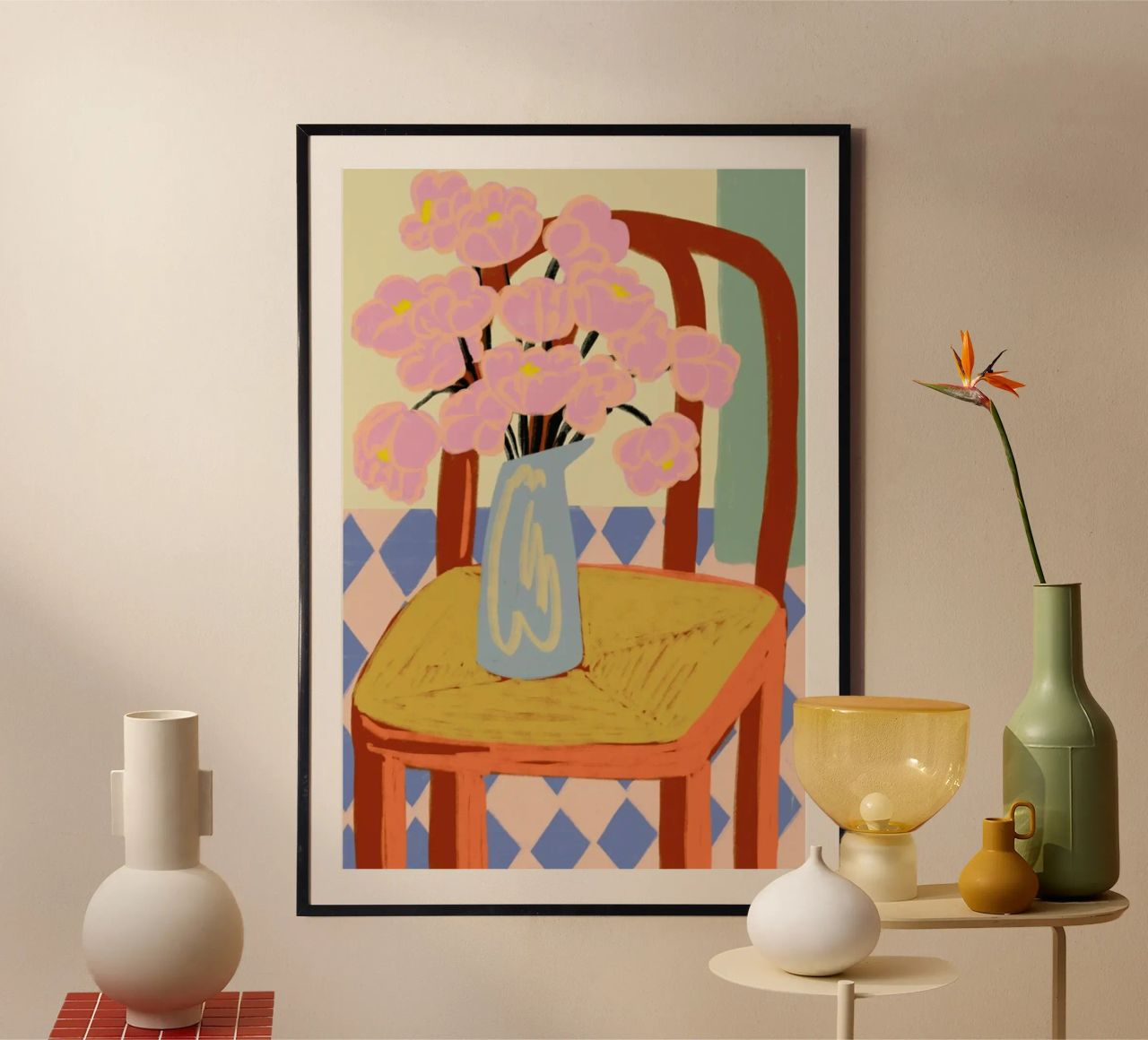 Flowers On A Chair Poster von Sandra Poliakov