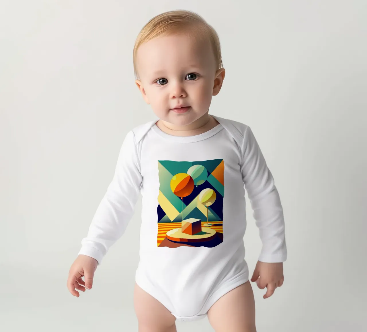 balloons vector long-sleeve baby romper by zaidza