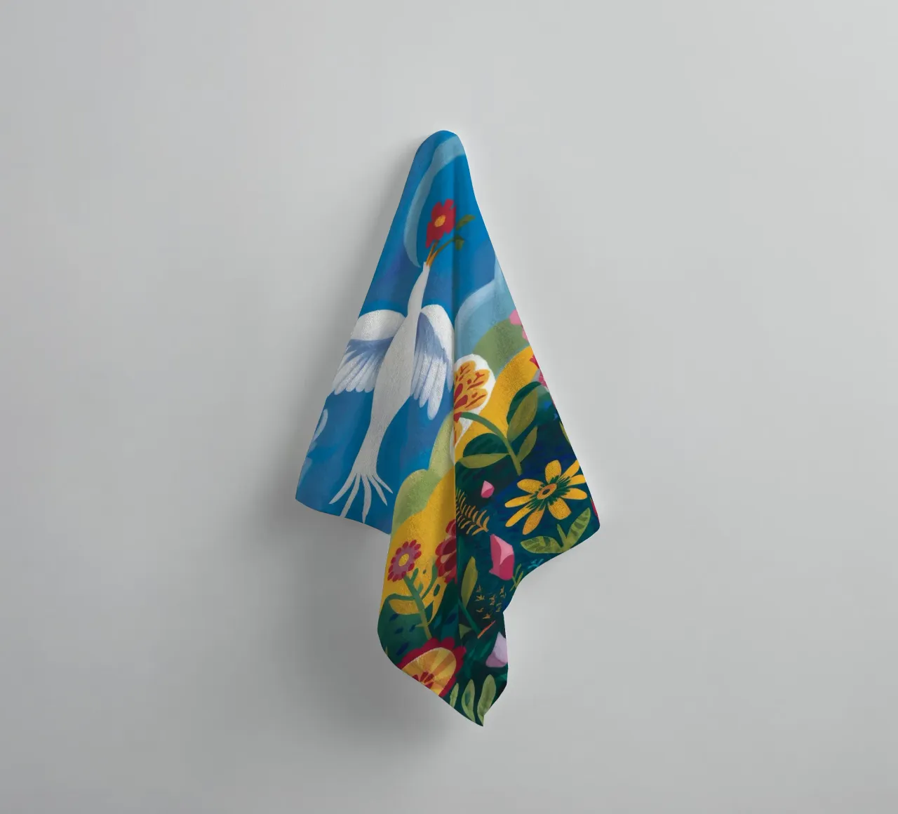Dove of Golden Peace towel by Fable Tempa