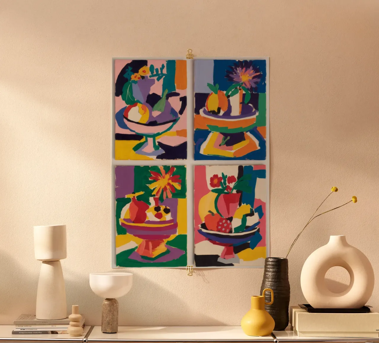 Quartetto di nature morte cromatiche carta hahnemühle da Fable Tempa