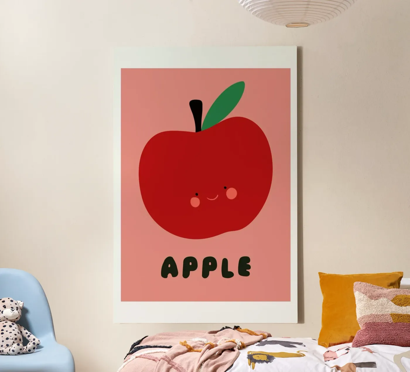 Apple canvas van Mottos by Sinan Saydik