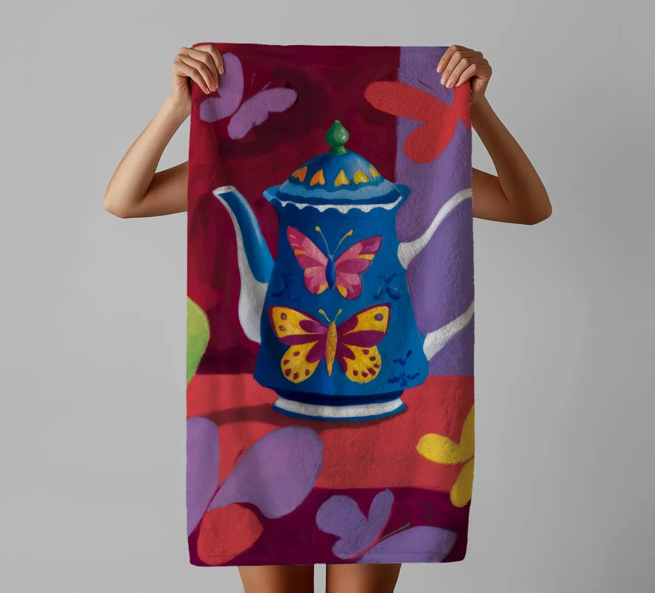 Teiera Butterfly Whimsy asciugamano da bagno da Tiga Bersama