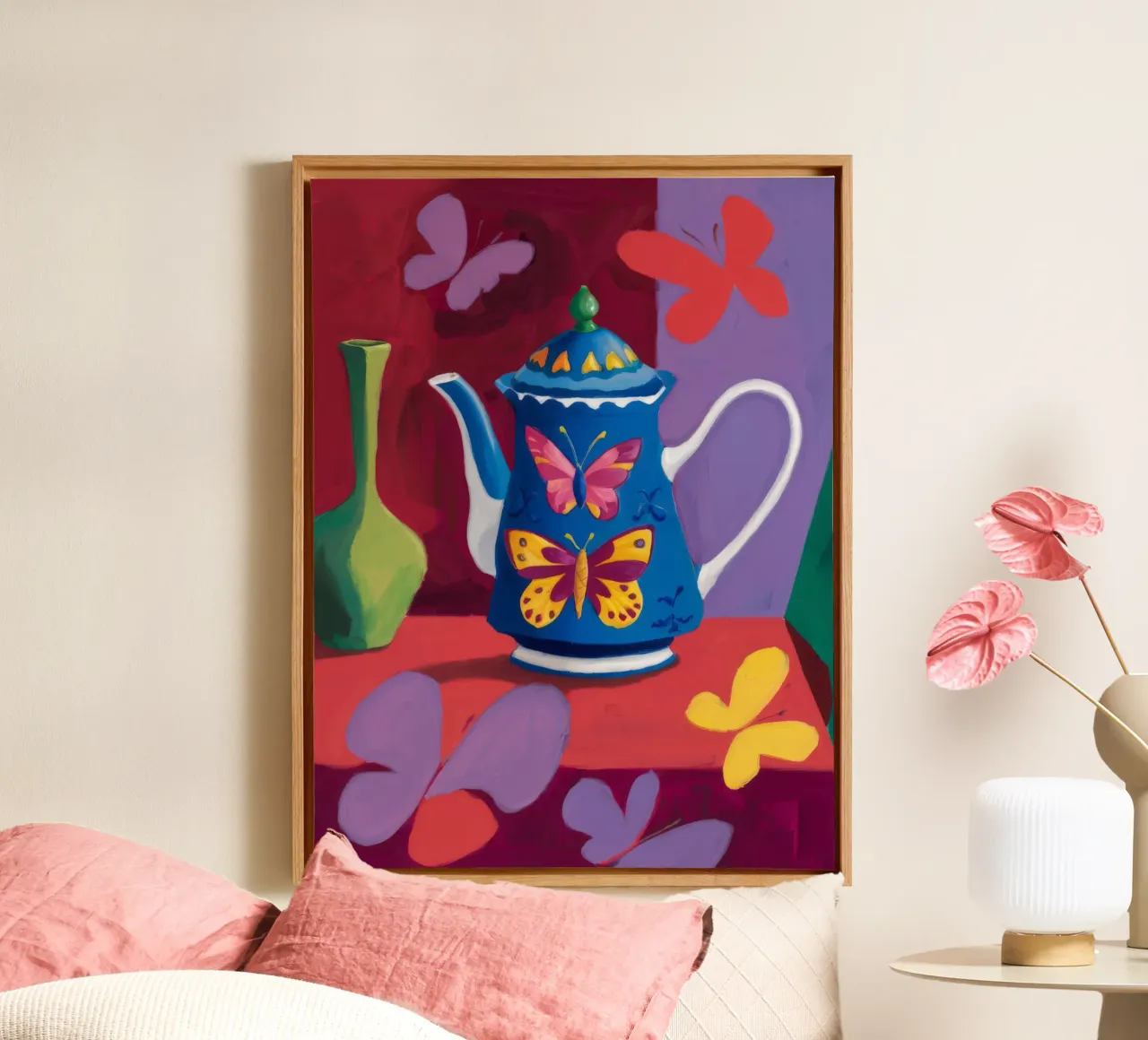 Teiera Butterfly Whimsy tela con Cornice a cassetta da Tiga Bersama