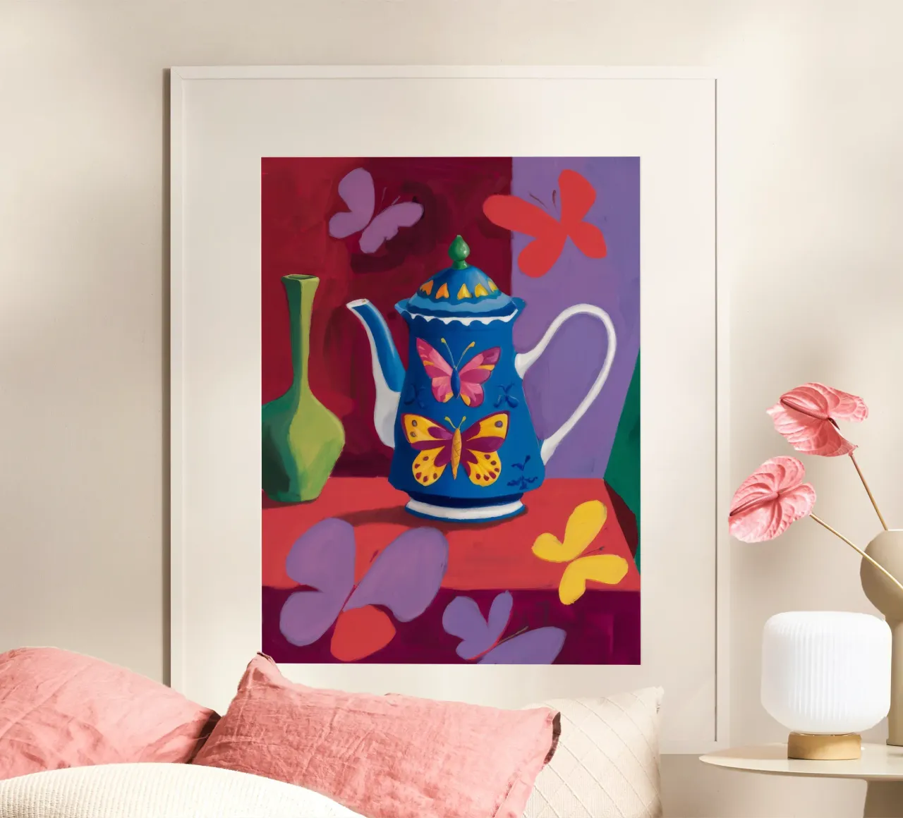 Teiera Butterfly Whimsy poster con telaio in plastica da Tiga Bersama