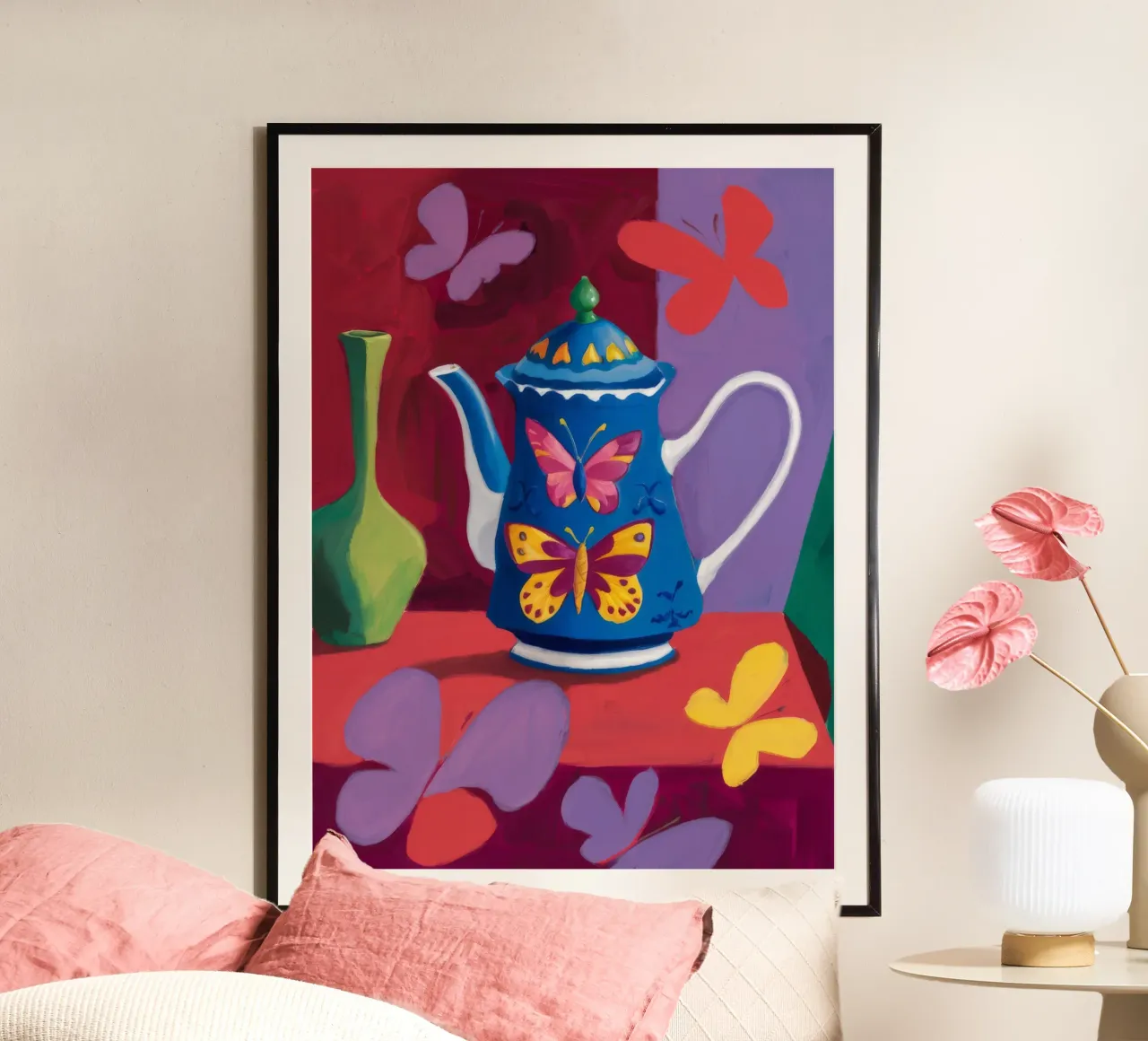 Teiera Butterfly Whimsy poster con telaio in plastica da Tiga Bersama