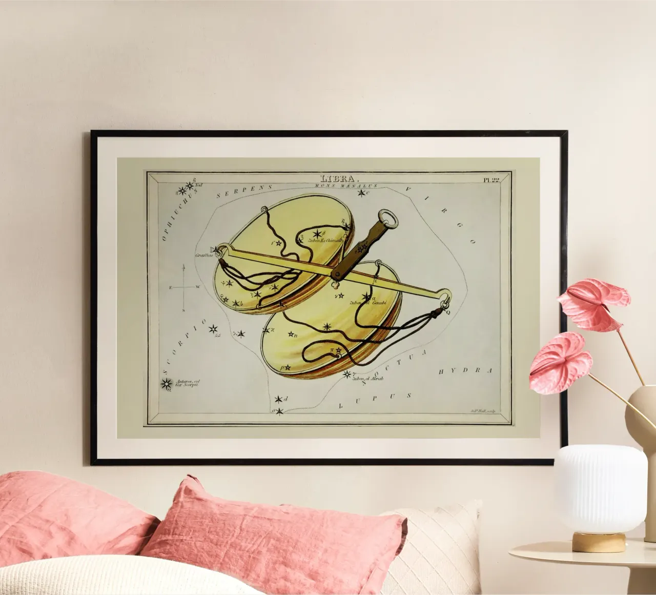 Libra poster con telaio in alluminio da Vintage by JUNIQE