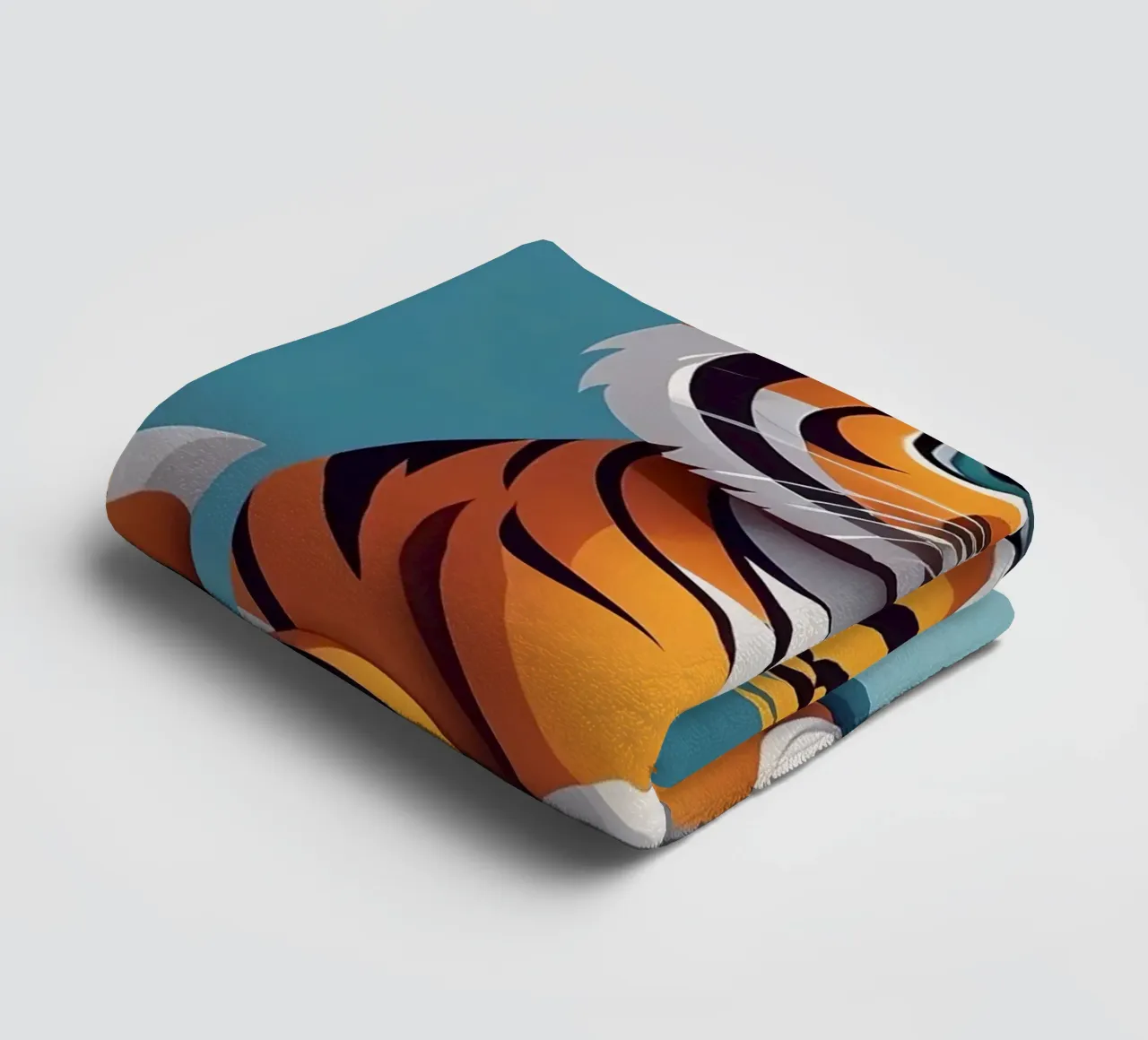 Simpatico cucciolo di tigre che gioca con un blocco con la lettera T asciugamano da bagno da DesignDoodle