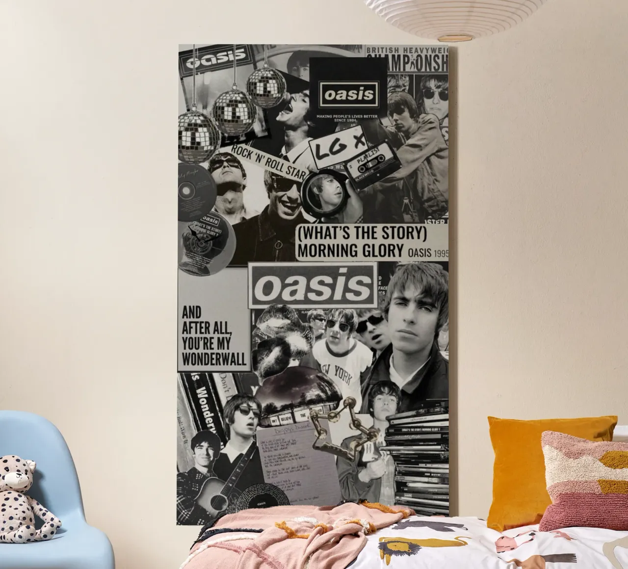 Tempesta di musica dal vivo degli Oasis tela con Cornice a cassetta da volth