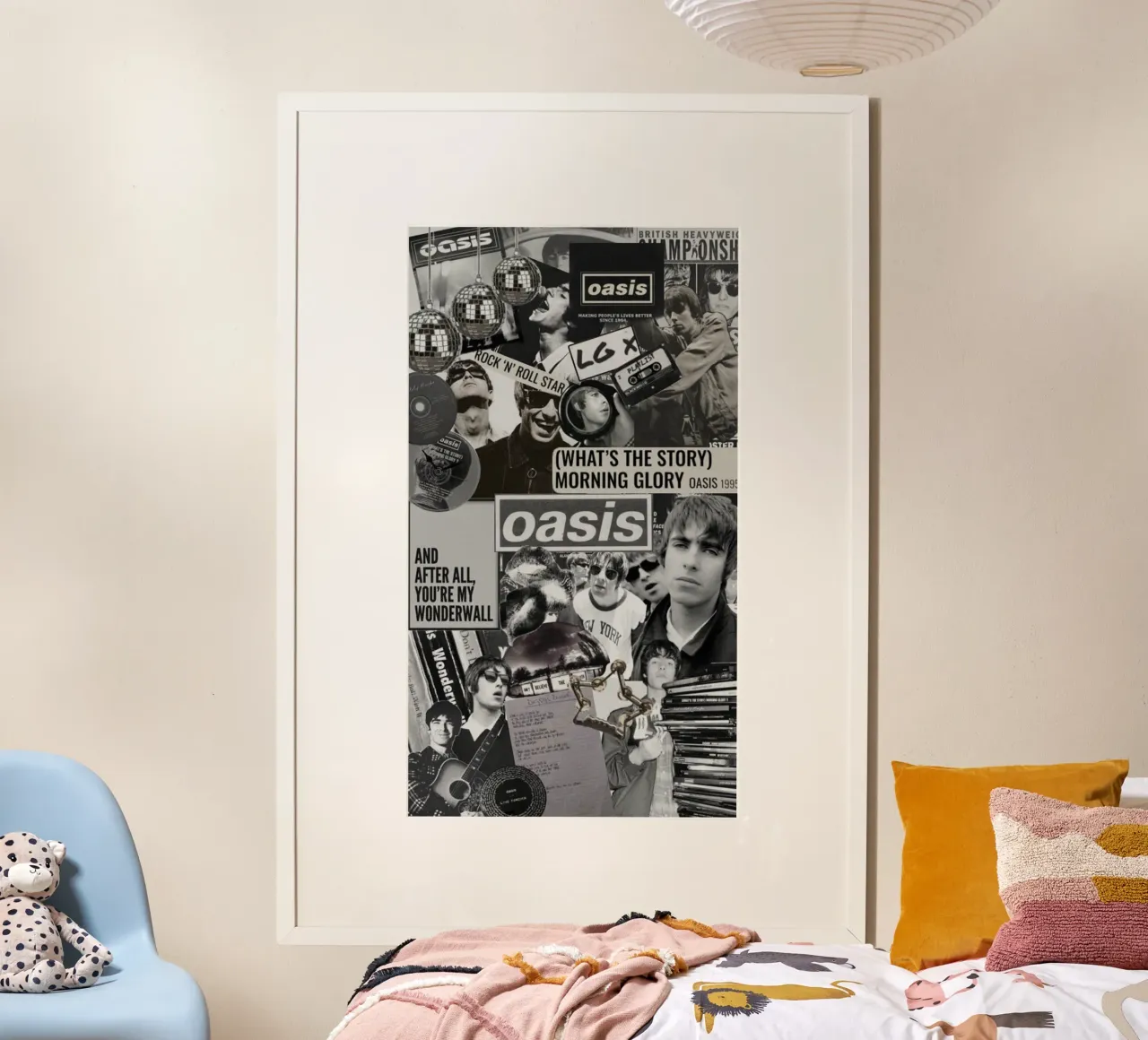 Tempesta di musica dal vivo degli Oasis poster con telaio in plastica da volth