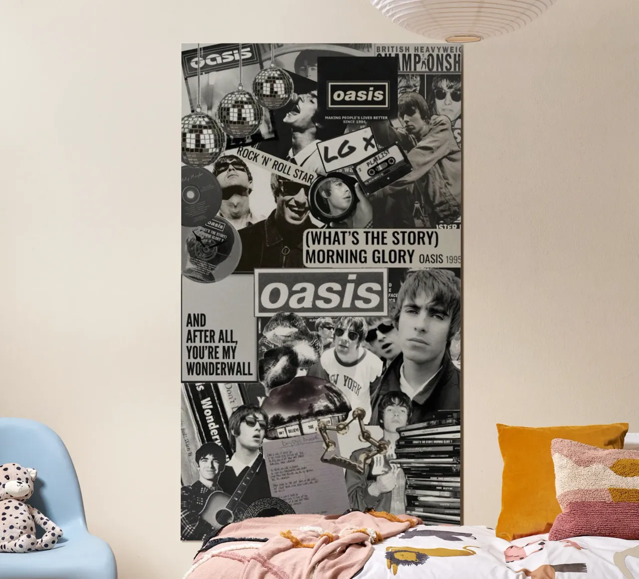 Tempesta di musica dal vivo degli Oasis poster con telaio in plastica da volth