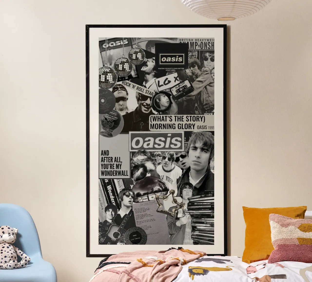 Tempesta di musica dal vivo degli Oasis poster con telaio in plastica da volth