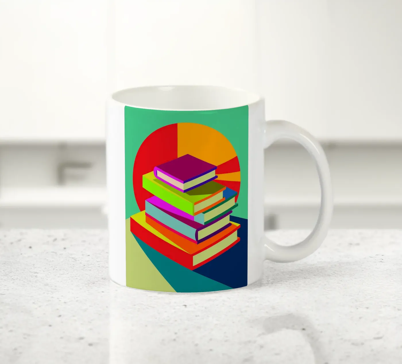 books vector ceramic mug by zaidza