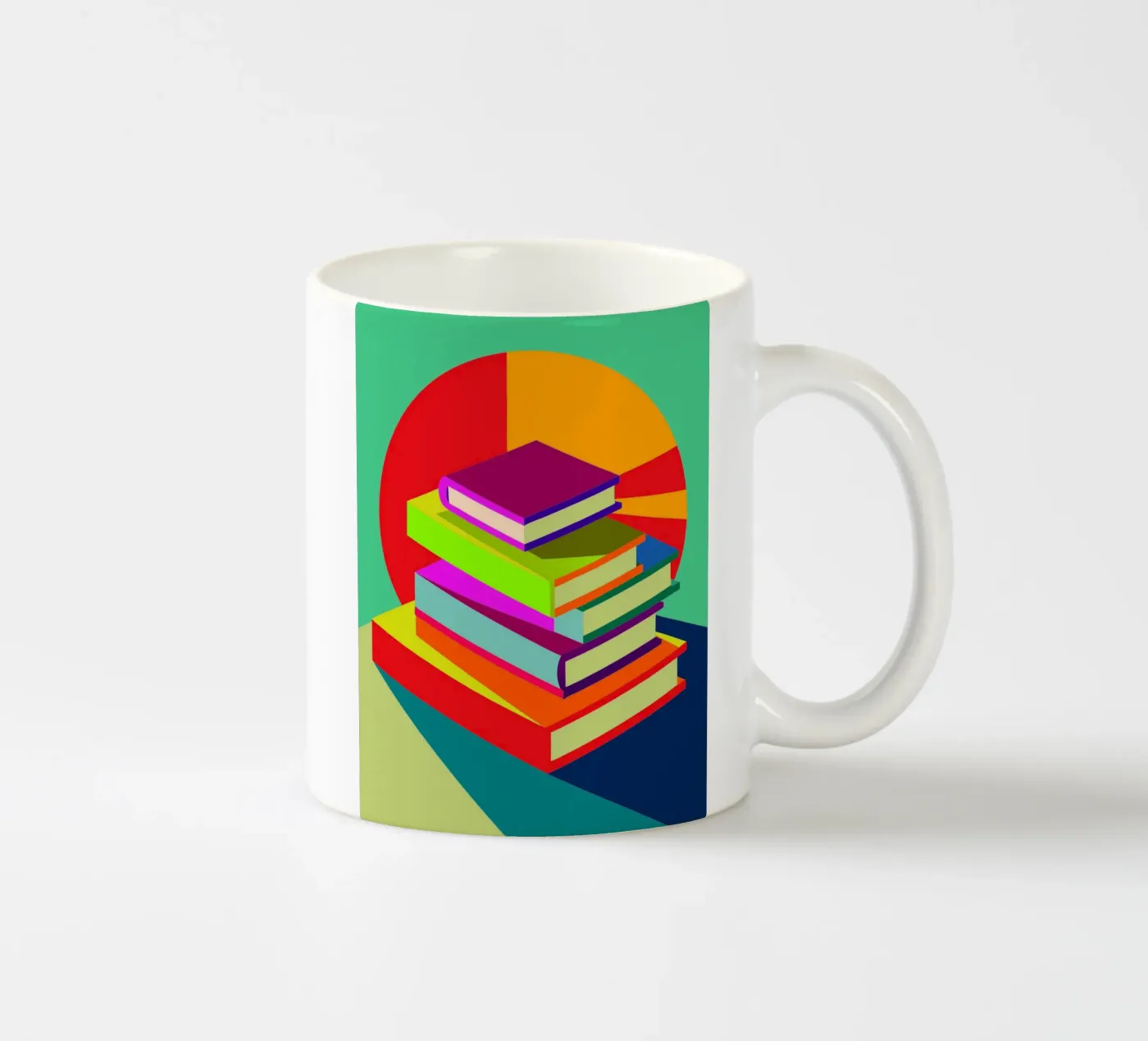 books vector ceramic mug by zaidza