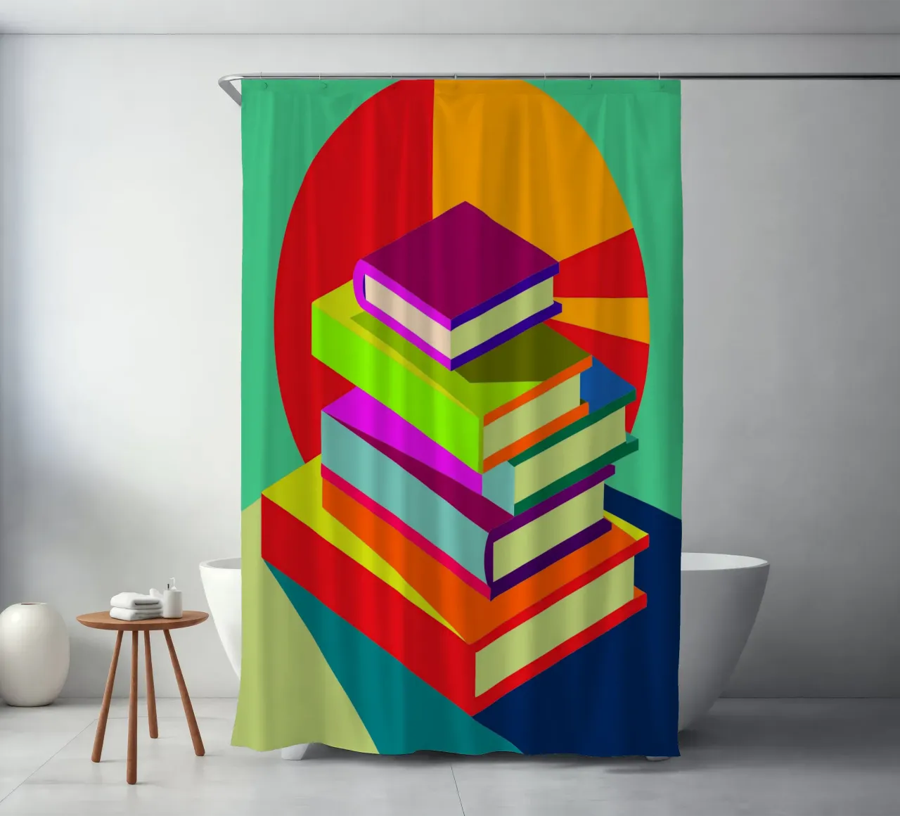 libri vettoriali tenda da doccia da zaidza