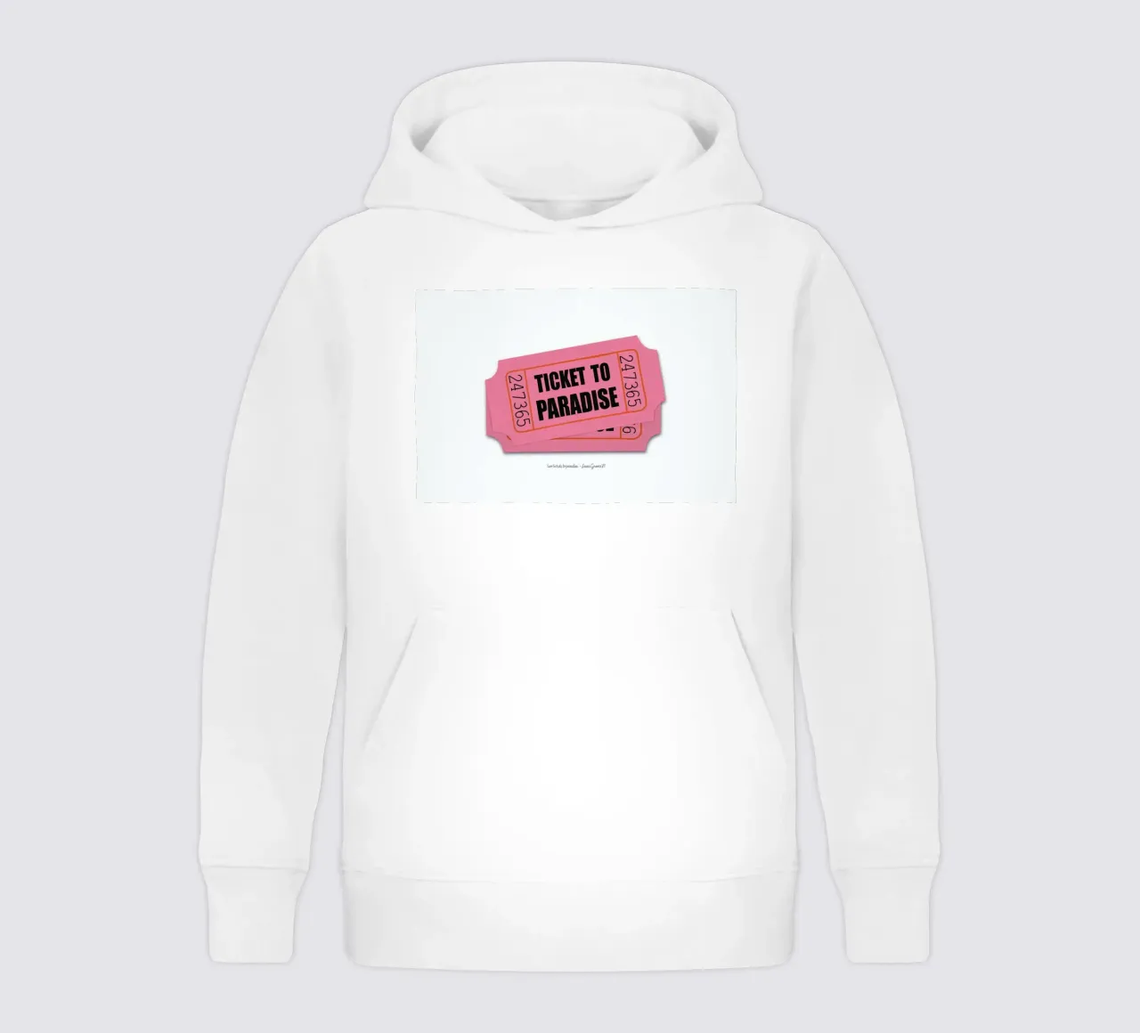 Two Tickets To Paradise kids hoodie by Laura Graves