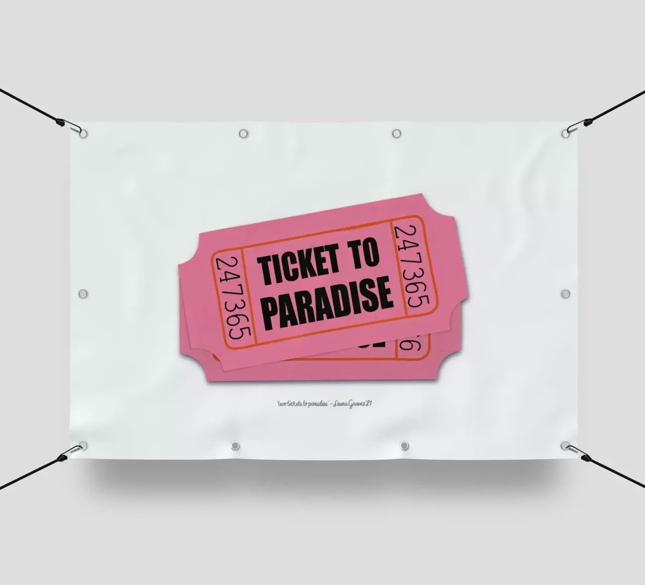 Two Tickets To Paradise telo in pvc da Laura Graves