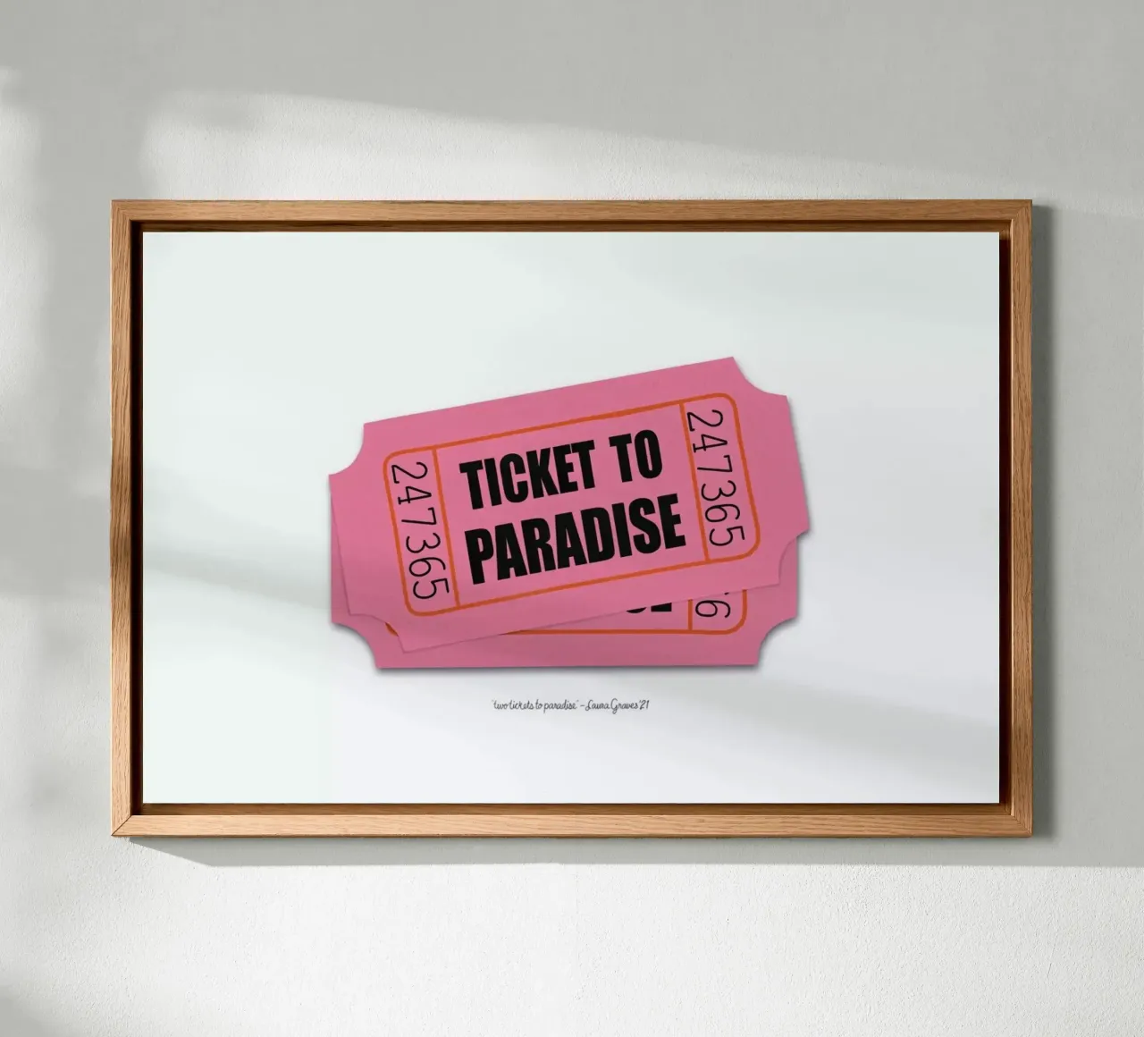Two Tickets To Paradise forex plate by Laura Graves