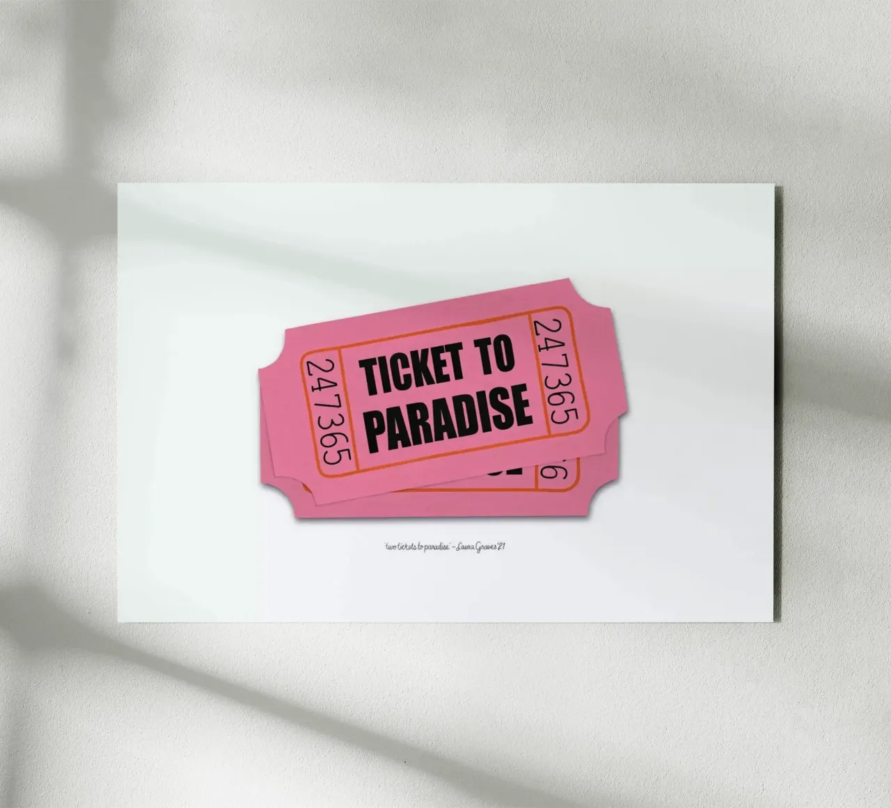 Two Tickets To Paradise forex plate by Laura Graves