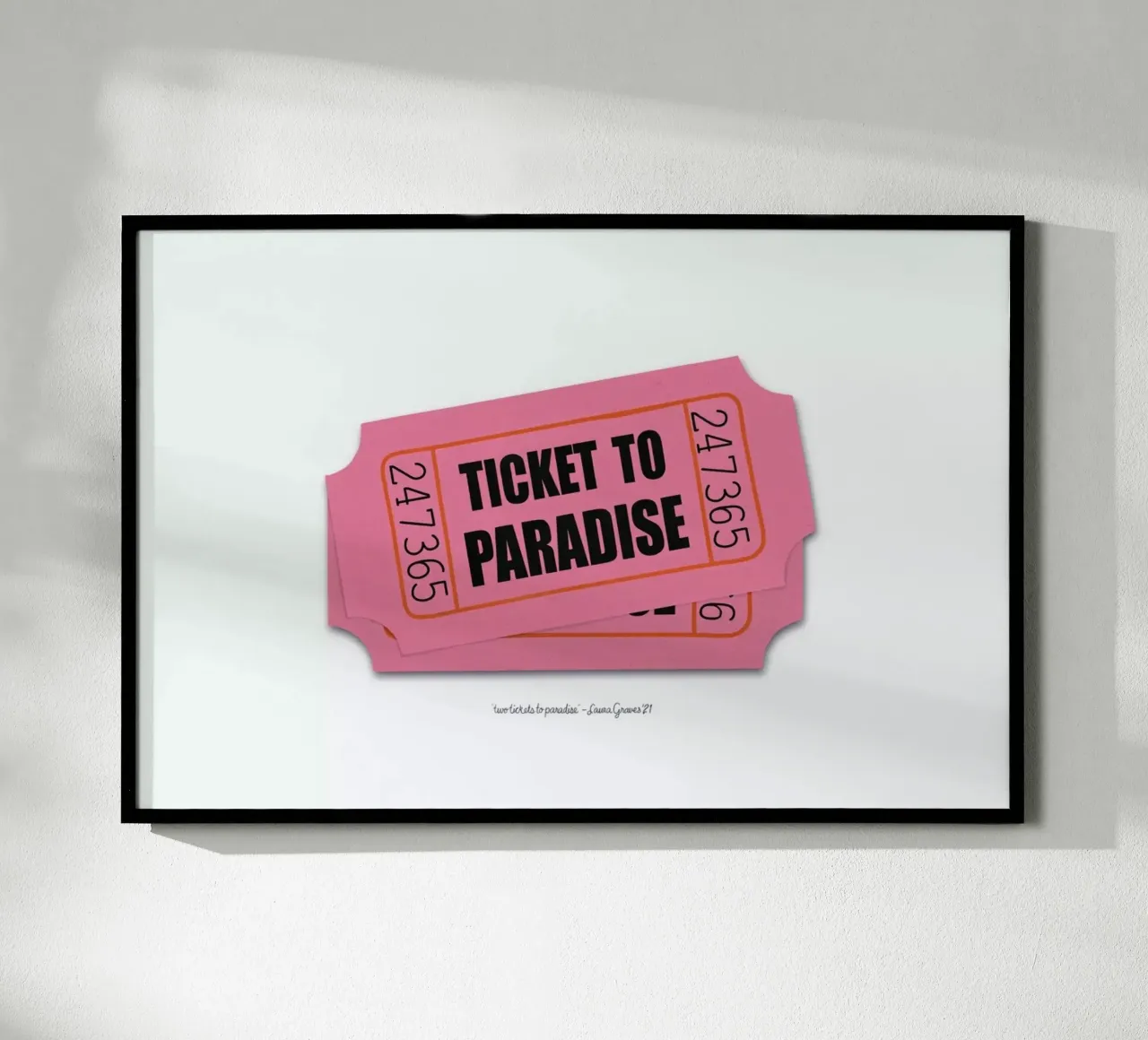 Two Tickets To Paradise poster by Laura Graves