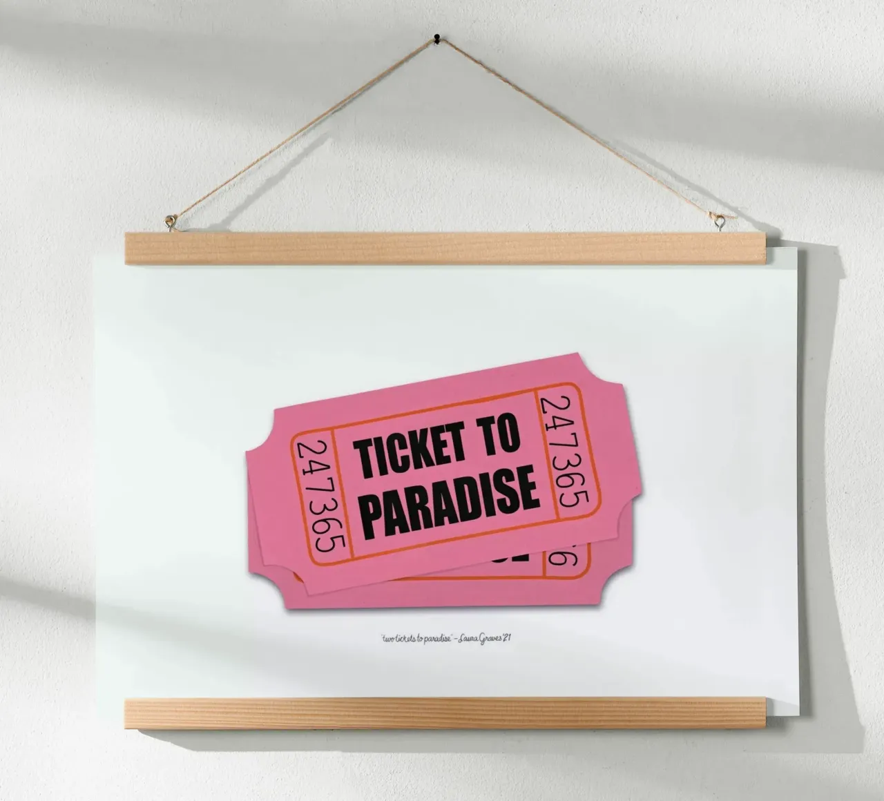 Two Tickets To Paradise poster by Laura Graves