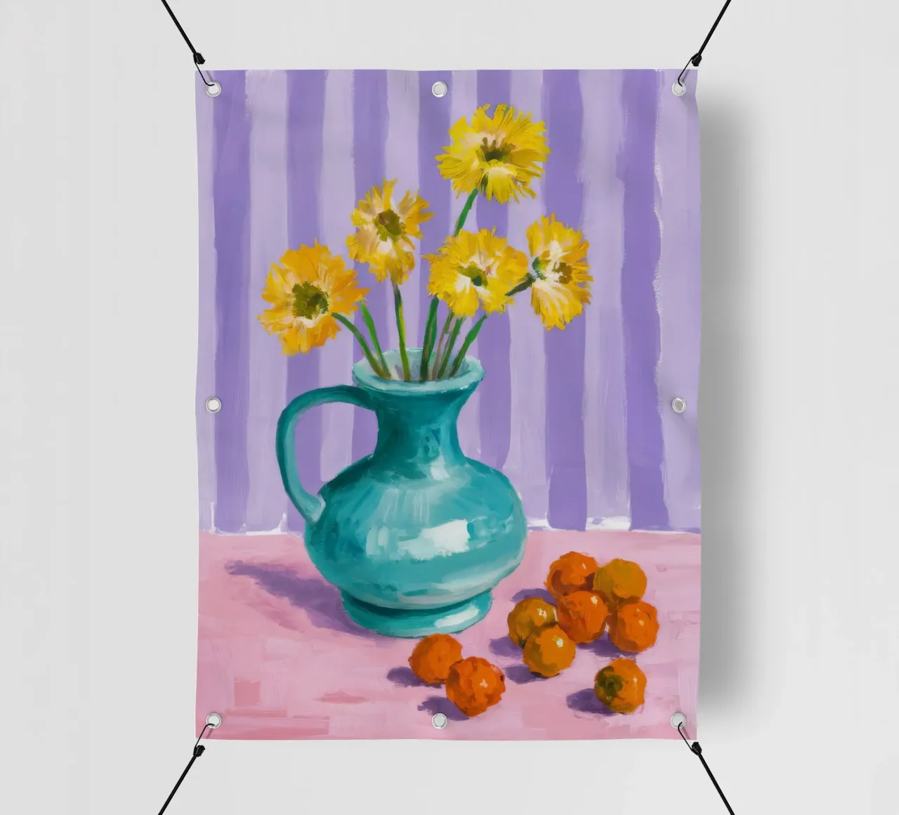 Serenità in fiore ocra telo in pvc da Tiga Bersama