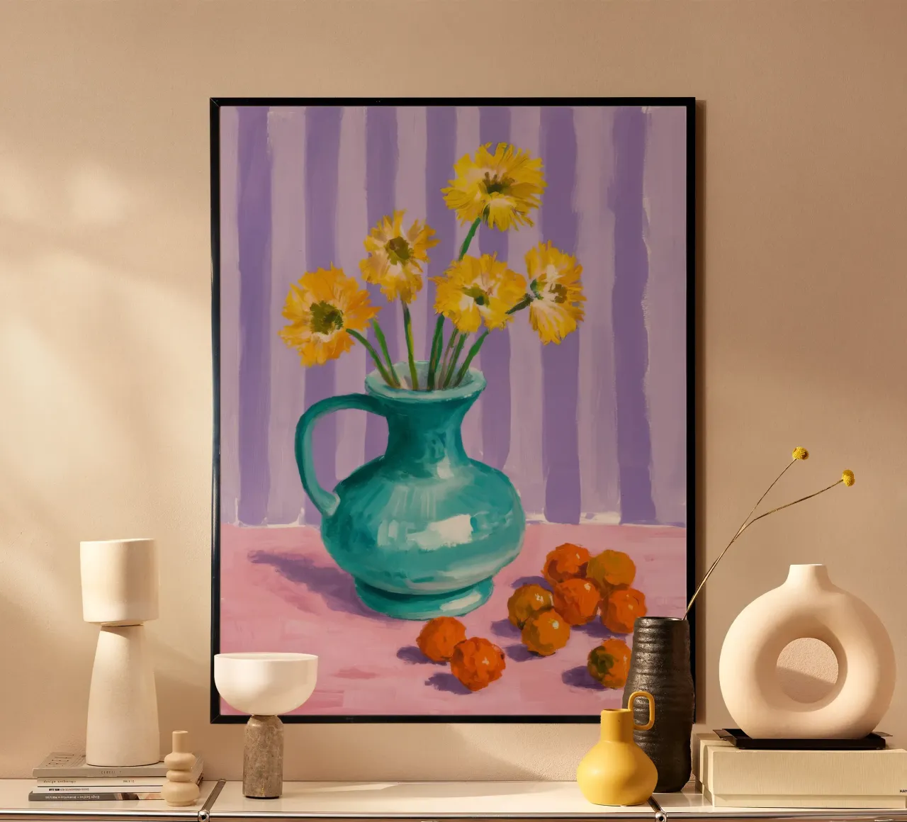 Serenità in fiore ocra carta hahnemühle da Tiga Bersama