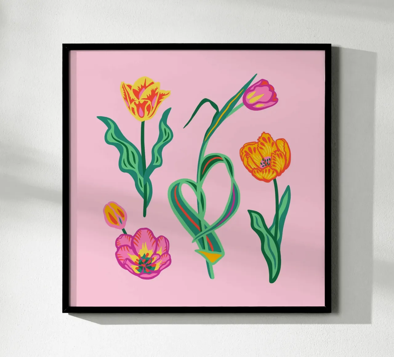 TULPENBUNT poster with aluminum frame by Anastasia Mattern