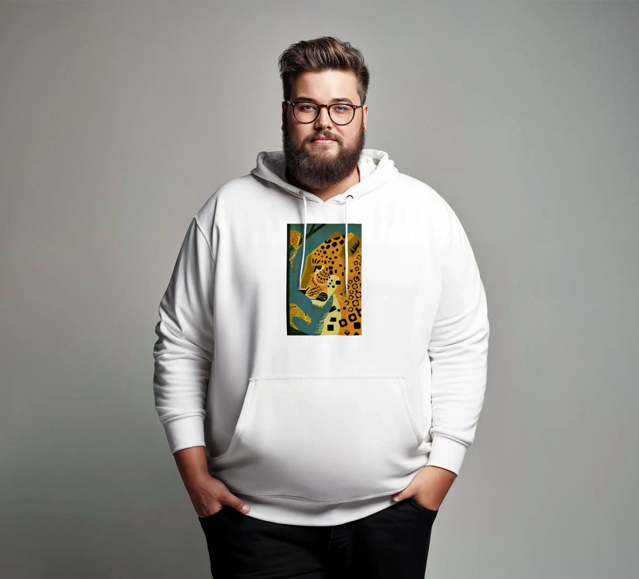 Leopard felpa con cappuccio da Dieter Braun