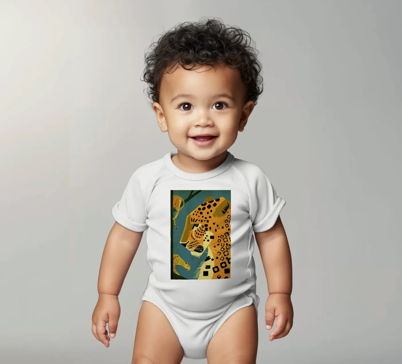Leopard Kurzarm Babybody von Dieter Braun