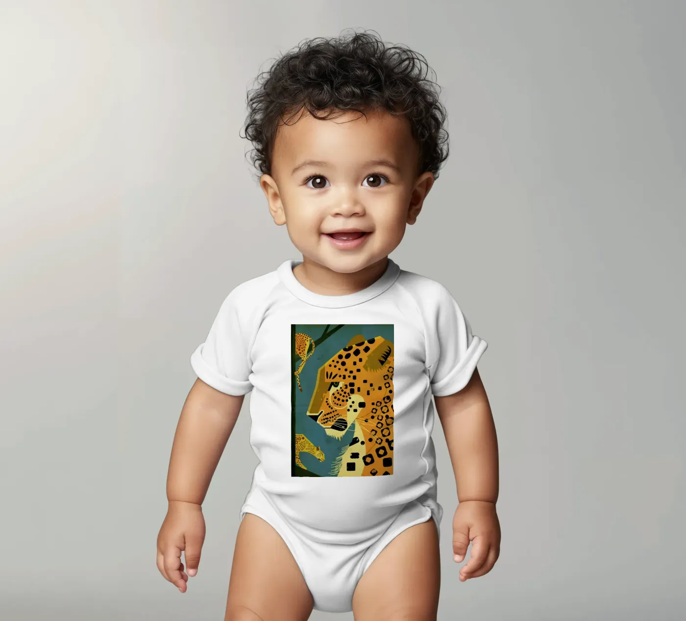 Leopard Kurzarm Babybody von Dieter Braun