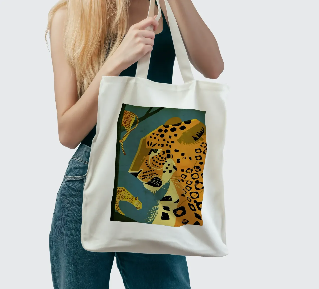 Leopard borsa in juta da Dieter Braun