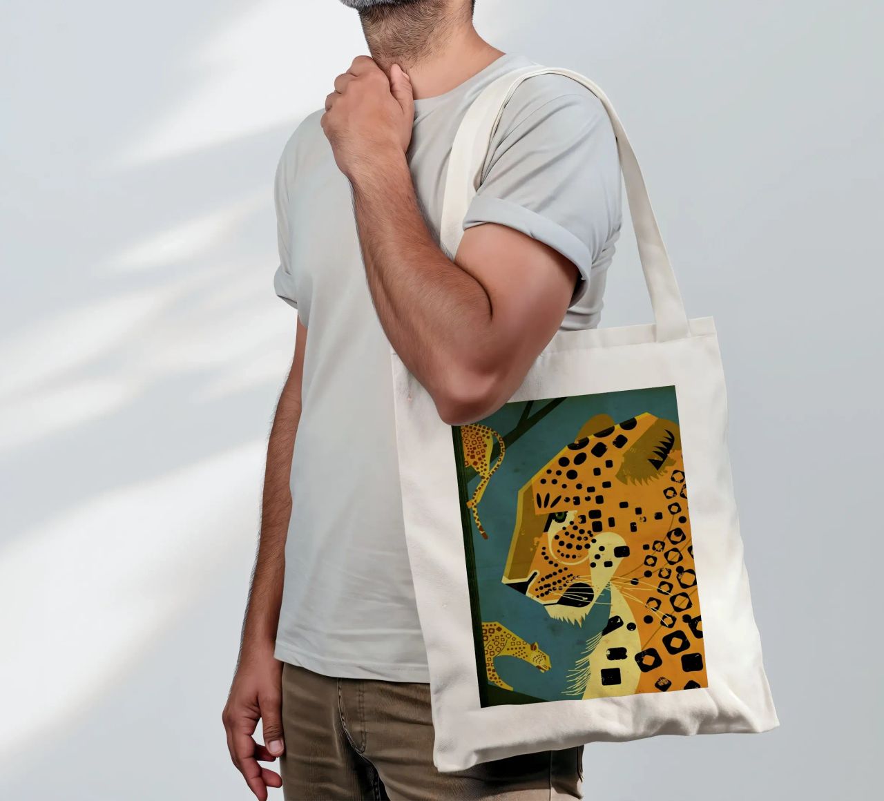 Leopard borsa in juta da Dieter Braun