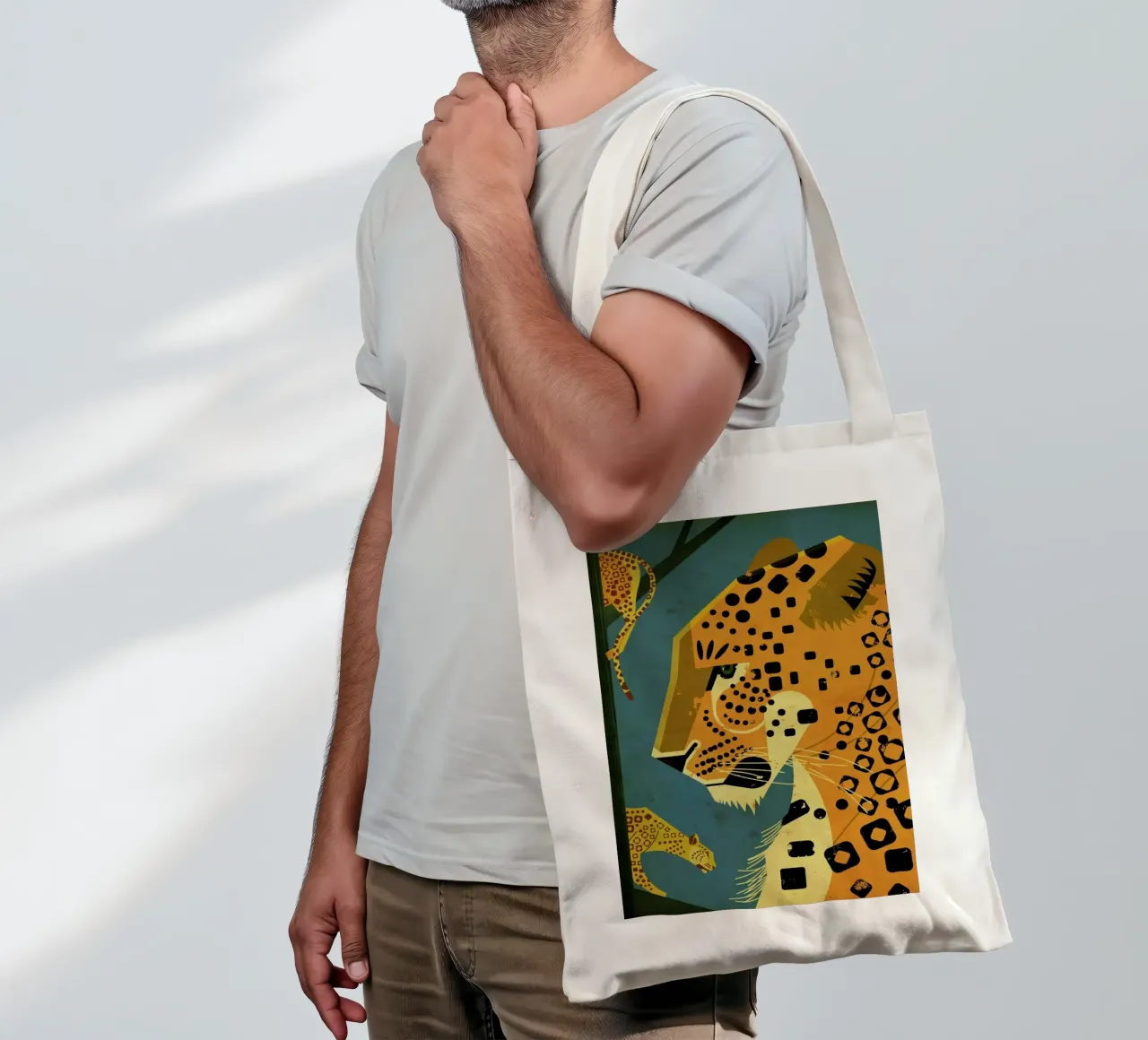 Leopard borsa in juta da Dieter Braun