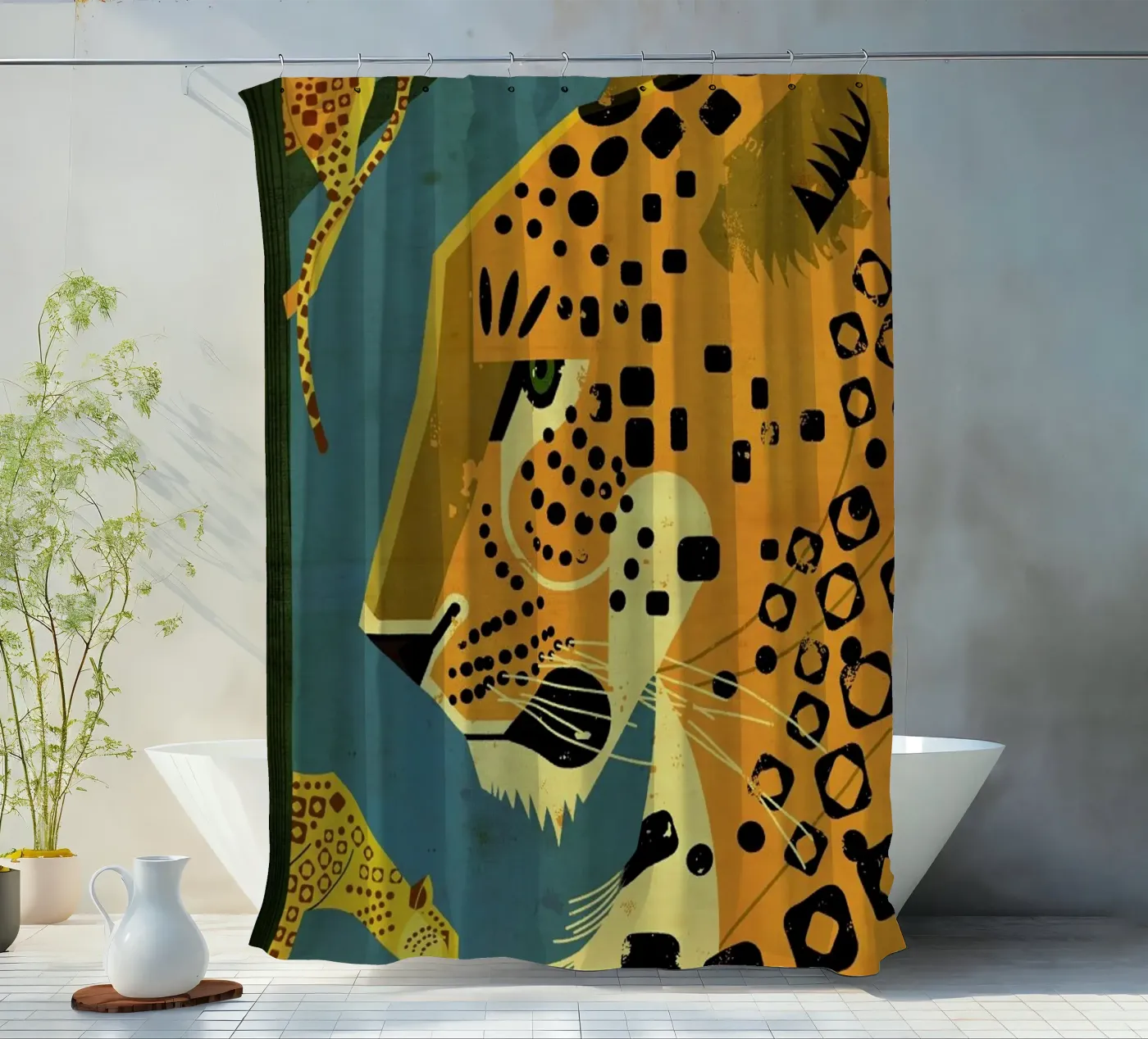 Leopard douchegordijn van Dieter Braun