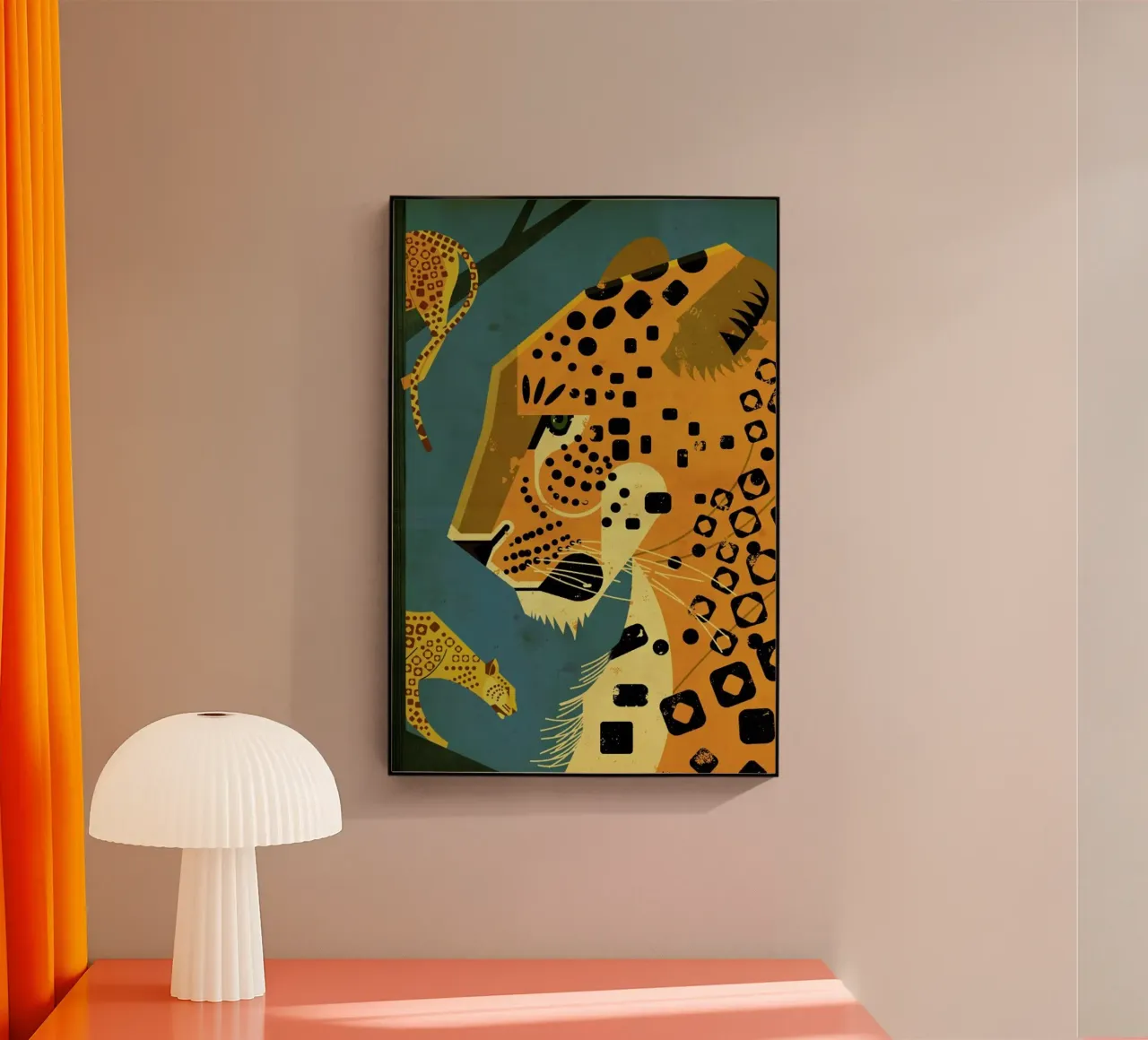 Leopard acryl van Dieter Braun
