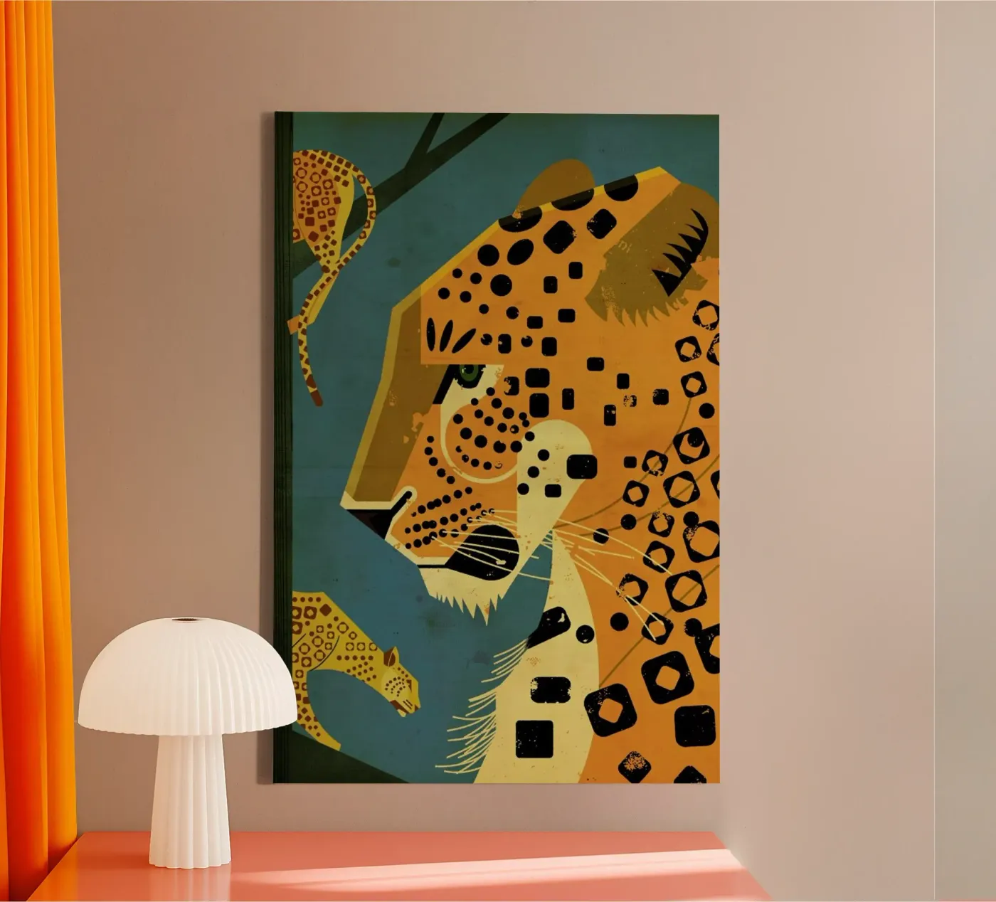 Leopard canvas van Dieter Braun