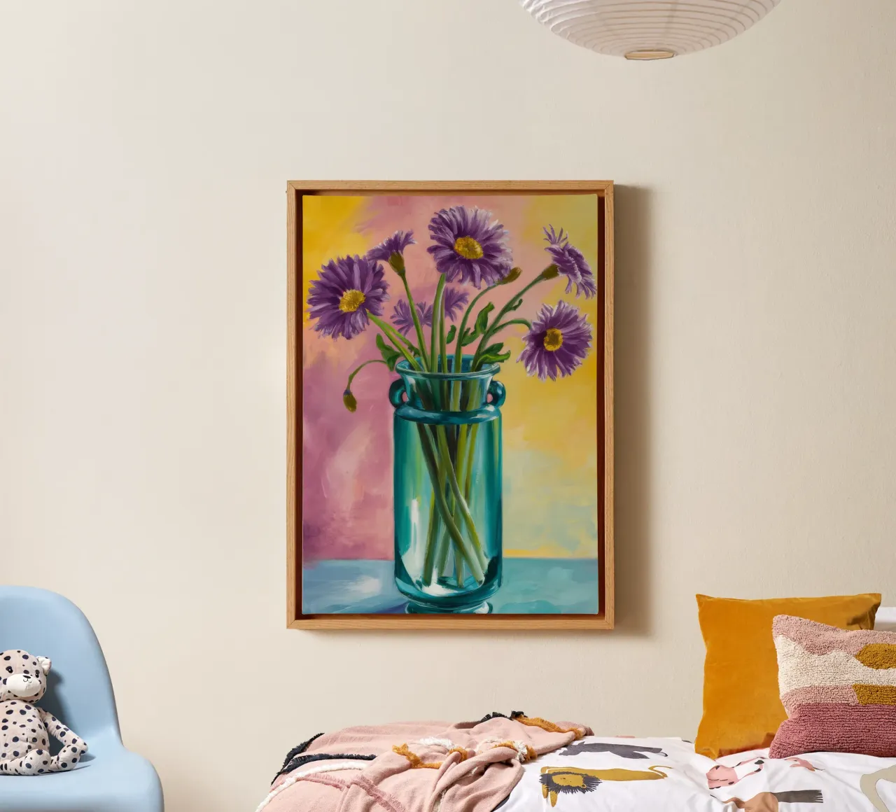 Ametista Aster Grace tela con Cornice a cassetta da Tiga Bersama