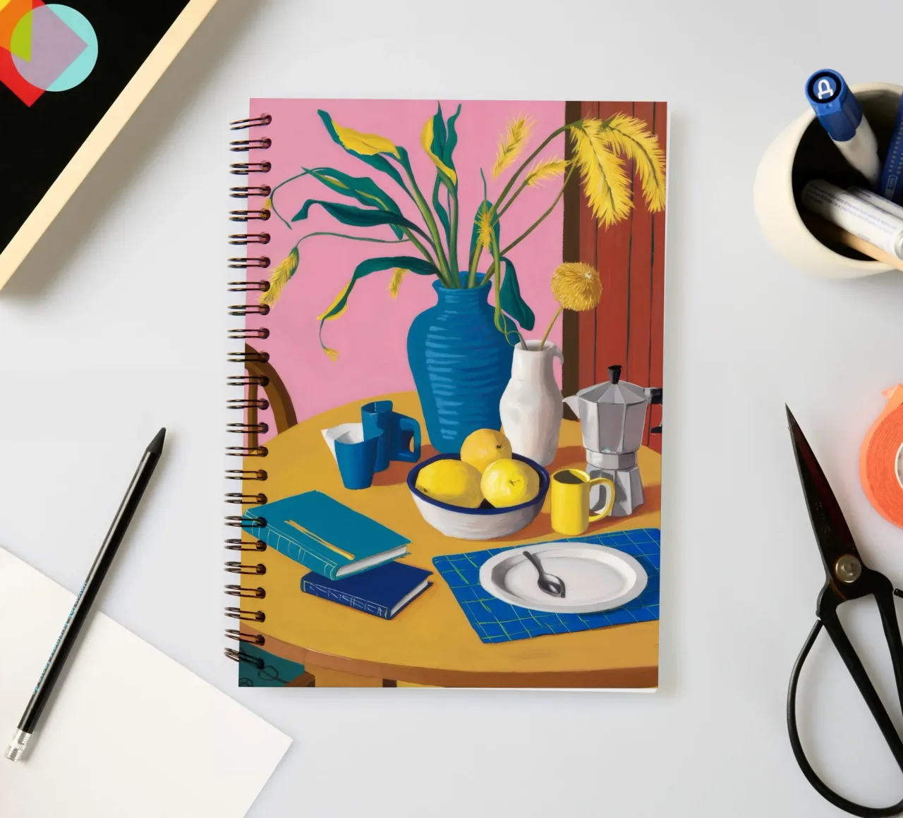 Wheat and Lemon Stillness spiral notebook by Pan Denim