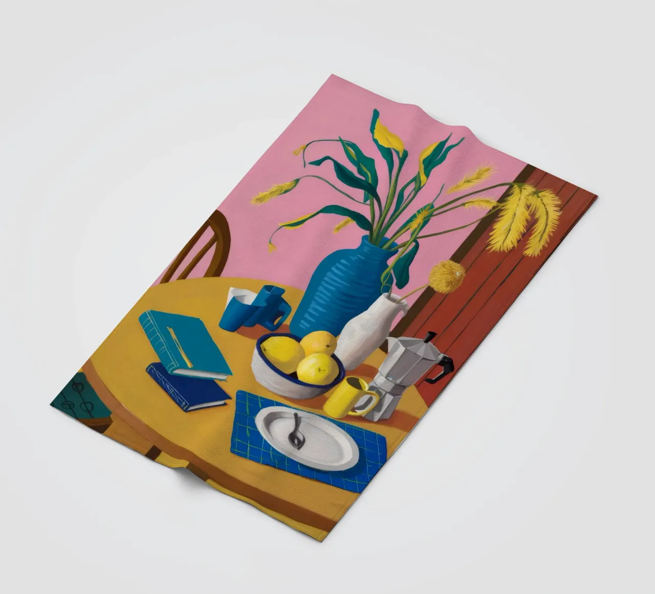 Weizen und Zitrone Stille Fleecedecke von Pan Denim