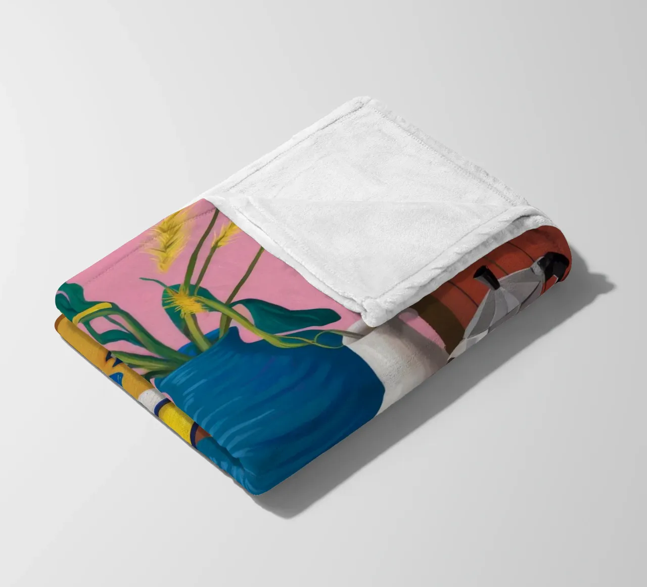 Weizen und Zitrone Stille Fleecedecke von Pan Denim