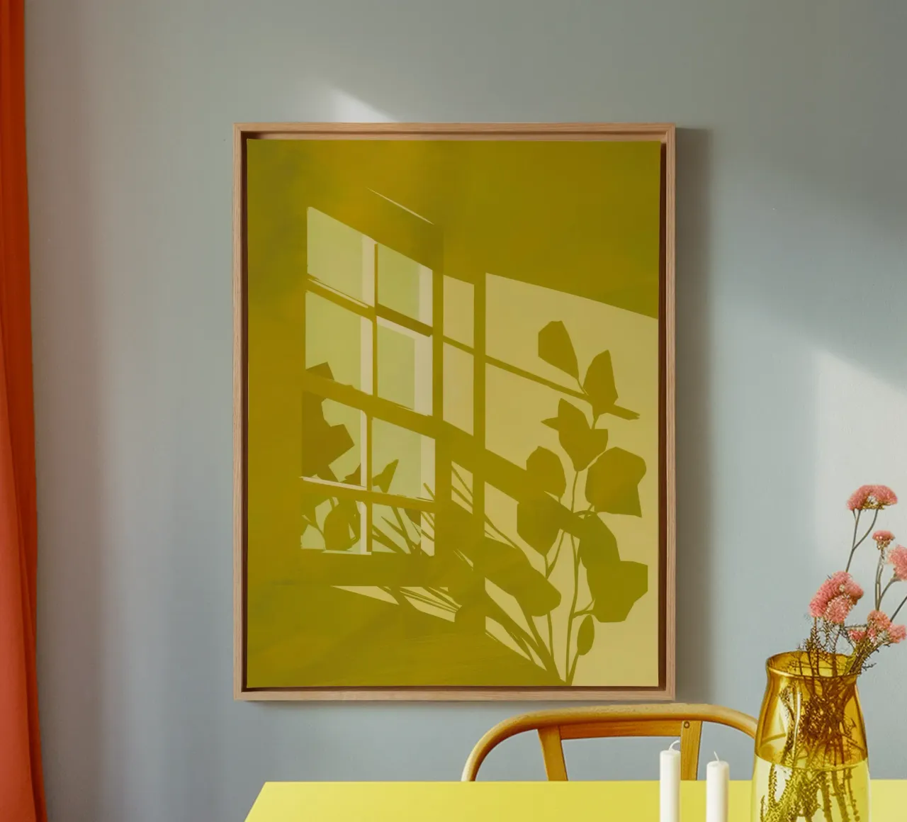 Gioco di ombre della finestra tela con Cornice a cassetta da Pan Denim